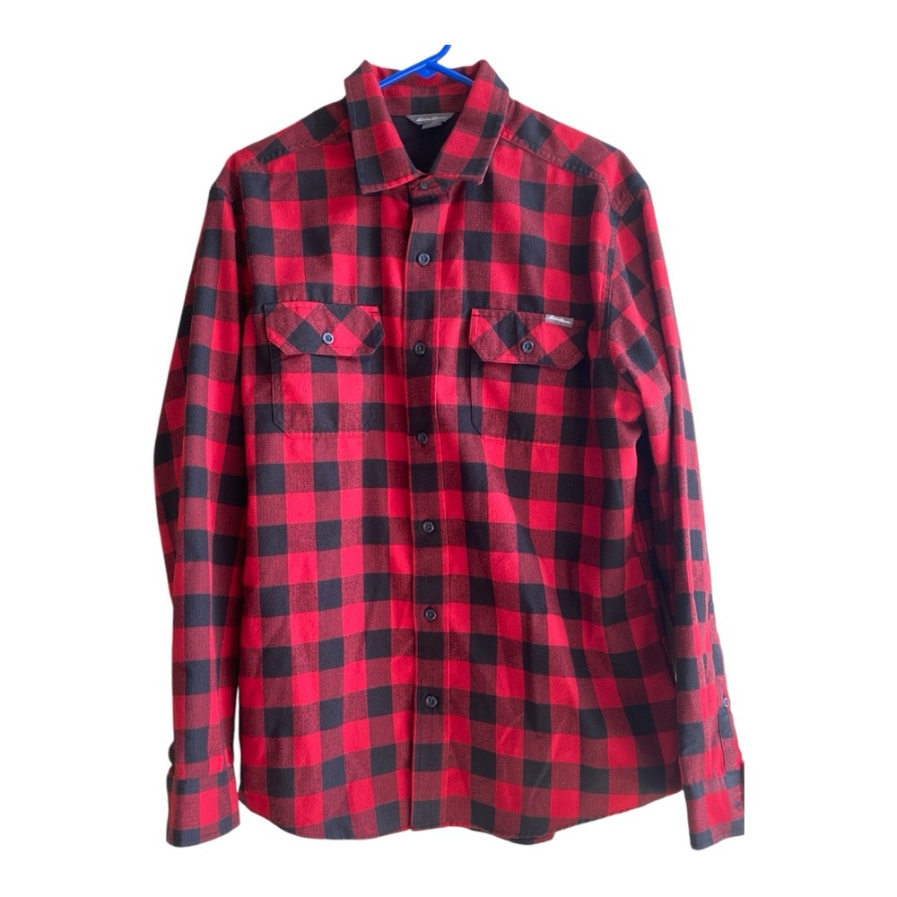 Eddie Bauer Buffalo Plaid Flannel Shirt Size Large